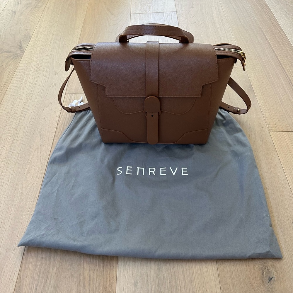 Senreve Brown Leather Top-Handle Satchel